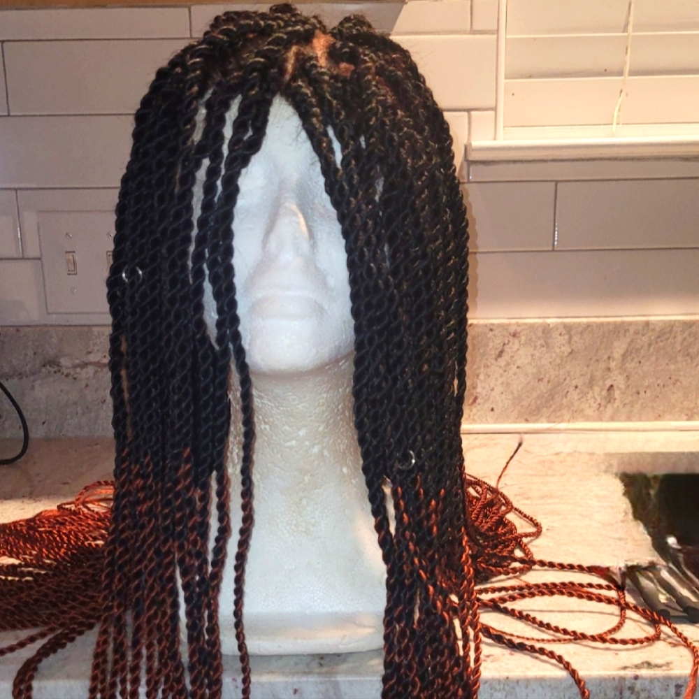 Sengalese Twist lace front braid wig